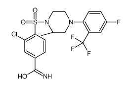 3-Chloro-4-({(2R)-4-[4-fluoro-2-(trifluoromethyl)phenyl]-2-methyl -1-piperazinyl}sulfonyl)benzamide结构式