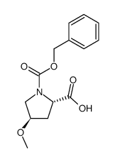 (2S,4R)-1-[(benzyloxy)carbonyl]-4-methoxy-2-pyrrolidinecarboxylic acid结构式