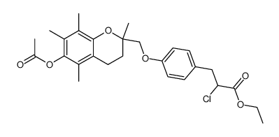 Ethyl 3-(4-((6-acetoxy-2,5,7,8-tetramethylchroman-2-yl)methoxy)phenyl)-2-chloropropionate结构式
