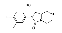 2-(4-Fluoro-3-methylphenyl)hexahydroimidazo[1,5-a]pyrazin-3(2H)-one hydrochloride结构式