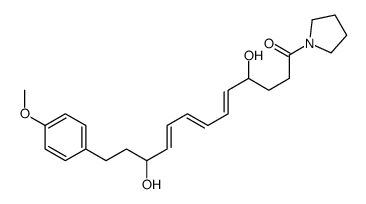 (5E,7E,9E)-4,11-dihydroxy-13-(4-methoxyphenyl)-1-pyrrolidin-1-yltrideca-5,7,9-trien-1-one结构式