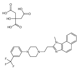 2-hydroxypropane-1,2,3-tricarboxylic acid,1-methyl-2-[2-[4-[3-(trifluoromethyl)phenyl]piperazin-1-yl]ethyl]benzo[e]benzimidazole结构式