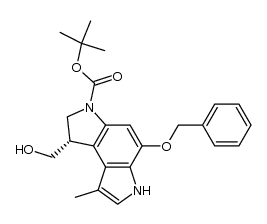 (S)-1,6-dihydro-1-(hydroxymethyl)-8-methyl-5-(phenylmethoxy)-benzo[1,2-b:4,3-b']dipyrrole-3(2H)-carboxylic acid 1,1-dimethylethyl ester结构式