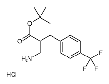 2-Methyl-2-propanyl 3-amino-2-[4-(trifluoromethyl)benzyl]propanoa te hydrochloride (1:1) Structure