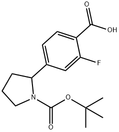 1-N-Boc-2-(4-carboxy-3-fluoro-phenyl)-pyrrolidine结构式