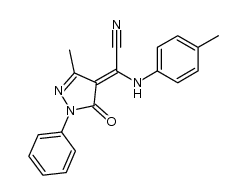 2-(4-methylphenylamino)-2-(1,5-dihydro-3-methyl-5-oxo-1-phenyl-4H-pyrazol-4-ylidene)ethanenitrile结构式