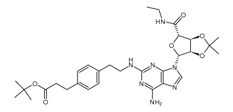 4-[2-[[6-Amino-9-[N-ethyl-2,3-O-(1-methylethylidene)--D-ribofuranuronamidosyl]-9H-purin-2-yl]amino]ethyl]benzenepropanoic Acid 1,1-Dimethylethyl Ester Structure