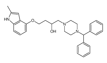 1-(4-benzhydrylpiperazin-1-yl)-4-[(2-methyl-1H-indol-4-yl)oxy]butan-2-ol结构式