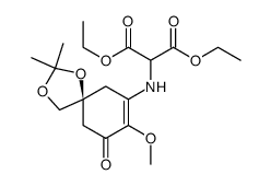 diethyl (S)-2-((8-methoxy-2,2-dimethyl-9-oxo-1,3-dioxaspiro[4.5]dec-7-en-7-yl)amino)malonate Structure