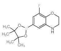 8-FLUORO-6-(4,4,5,5-TETRAMETHYL-1,3,2-DIOXABOROLAN-2-YL)-3,4-DIHYDRO-2H-BENZO[B][1,4]OXAZINE结构式