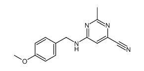 6-((4-methoxybenzyl)amino)-2-methyl-pyrimidine-4-carbonitrile Structure