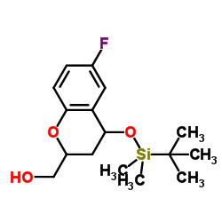 4-tert-Butyldimethylsilyloxy-6-fluoro-2-hydroxymethyl-3,4-dihydro-2H-1-benzopyran (Mixture of Diastereomers) picture