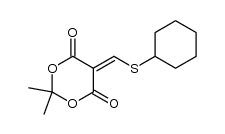 5-[(CYCLOHEXYLSULFANYL)METHYLENE]-2,2-DIMETHYL-1,3-DIOXANE-4,6-DIONE结构式