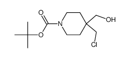 tert-butyl 4-(chloromethyl)-4-(hydroxymethyl)piperidine-1-carboxylate结构式