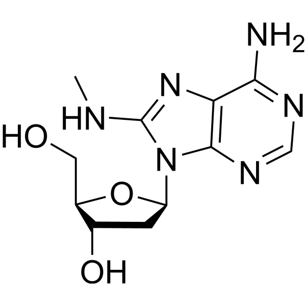 5-(6-amino-8-methylamino-purin-9-yl)-2-(hydroxymethyl)oxolan-3-ol结构式