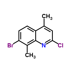 7-Bromo-2-chloro-4,8-dimethyl-1-azanaphthalene结构式