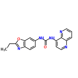 N-(2-ethyl-6-benzoxazolyl)-N'-1,5-naphthyridin-4-yl- Structure