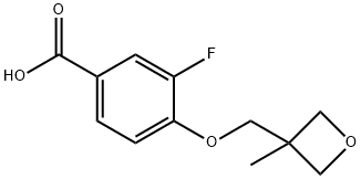 3-Fluoro-4-[(3-methyloxetan-3-yl)methoxy]benzoic acid结构式