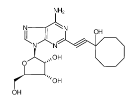 2-<2-(1-hydroxycyclooctyl)-1-ethyn-1-yl>adenosine Structure