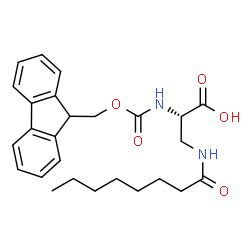 N-[(9H-芴-9-基甲氧基)羰基]-3-[(1-氧辛基)氨基]-L-丙氨酸结构式