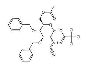 6-O-acetyl-2-azido-2-deoxy-3,4-di-O-benzyl-α-D-glucopyranosyl trichloroacetimidate结构式