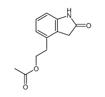 4-(2-acetoxyethyl)-1,3-dihydro-2H-indolin-2-one结构式