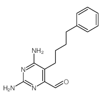 4-Pyrimidinecarboxaldehyde,2,6-diamino-5-(4-phenylbutyl)- structure