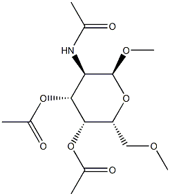 Methyl 3-O,4-O-diacetyl-2-(acetylamino)-2-deoxy-6-O-methyl-α-D-galactopyranoside Structure