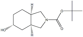 (3aS,5R,7aR)-rel-5-羟基六氢-1H-异吲哚-2(3H)-羧酸叔丁酯结构式