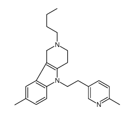 2,3,4,5-Tetrahydro-2-butyl-8-methyl-5-[2-(6-methyl-3-pyridyl)ethyl]-1H-pyrido[4,3-b]indole结构式