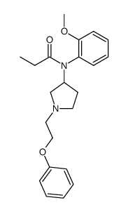 N-<1-Phenoxyethyl-pyrrolidinyl-(3)>-propionsaeure-o-methoxy-anilid结构式