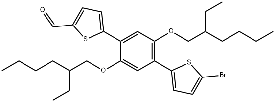 5-(4-(5-bromothiophen-2-yl)-2,5-bis((2-ethylhexyl)oxy)phenyl)thiophene-2-carbaldehyde Structure