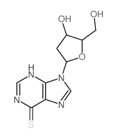 9H-Purine-6(1H)-thione, 9-(2-deoxy-a-D-erythro-pentofuranosyl)- (7CI,8CI)结构式