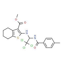 methyl 2-({2,2,2-trichloro-1-[(4-methylbenzoyl)amino]ethyl}amino)-4,5,6,7-tetrahydro-1-benzothiophene-3-carboxylate Structure