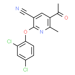 5-Acetyl-2-(2,4-dichlorophenoxy)-6-methylnicotinonitrile结构式