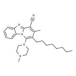 3-methyl-1-(4-methylpiperazin-1-yl)-2-octylbenzo[4,5]imidazo[1,2-a]pyridine-4-carbonitrile结构式