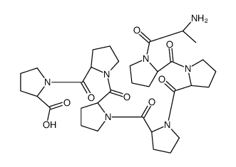 (2S)-1-[(2S)-1-[(2S)-1-[(2S)-1-[(2S)-1-[(2S)-1-[(2S)-2-aminopropanoyl]pyrrolidine-2-carbonyl]pyrrolidine-2-carbonyl]pyrrolidine-2-carbonyl]pyrrolidine-2-carbonyl]pyrrolidine-2-carbonyl]pyrrolidine-2-carboxylic acid Structure