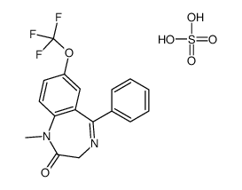 hydrogen sulfate,1-methyl-5-phenyl-7-(trifluoromethoxy)-3,4-dihydro-1,4-benzodiazepin-1-ium-2-one Structure