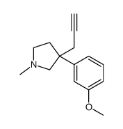 Pyrrolidine, 3-(m-methoxyphenyl)-1-methyl-3-(2-propynyl)- Structure