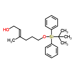 (E)-6-((叔-丁基二苯基甲硅烷基)氧代)-3-甲基己-2-烯-1-醇结构式