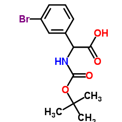 rac-(3-bromophenyl)-tert-butoxycarbonylaminoacetic acid结构式