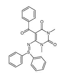 N-(5-benzoyl-1,3-dimethyl-6-uracilyl)-S,S-diphenylsulfilimine结构式