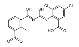 3,5-DICHLORO-2-[[[(2-METHYL-3-NITROBENZOYL)AMINO]THIOXOMETHYL]AMINO]-BENZOIC ACID Structure