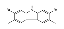 2,7-dibromo-3,6-dimethyl-9H-carbazole结构式