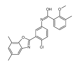 N-[4-chloro-3-(5,7-dimethyl-1,3-benzoxazol-2-yl)phenyl]-2-methoxy-3-methylbenzamide结构式