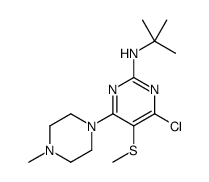 4-Chloro-2-(tert-butylamino)-6-(4-methylpiperazino)-5-(methylthio)pyrimidine Structure