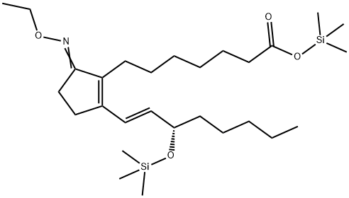 (13E,15S)-9-(Ethoxyimino)-15-(trimethylsiloxy)prosta-8(12),13-dien-1-oic acid trimethylsilyl ester structure