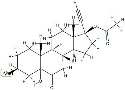 (17R)-17-(Acetyloxy)-3β-fluoro-5-hydroxypregn-20-yn-6-one structure