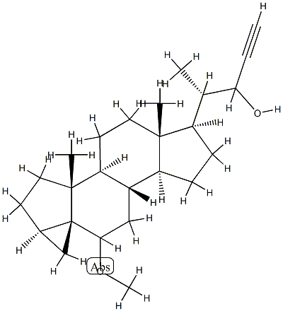 6-Methoxy-3α,5-cyclo-5α-chol-23-yn-22-ol结构式