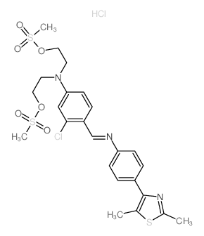 3-chloro-4-[[4-(2,5-dimethyl-1,3-thiazol-4-yl)phenyl]iminomethyl]-N,N-bis(2-methylsulfonyloxyethyl)aniline结构式